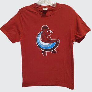 Old Navy Turntables Maroon DJ Cotton T-Shirt - Unisex Vintage Fit Small